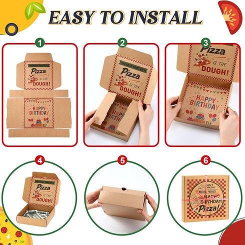 Feifeiya 2 7 7 Inch Pcs Birthday Pizza Money Box for Cash Gift x Pizza Boxes Money Holder Fun Gift for Surprise Funny