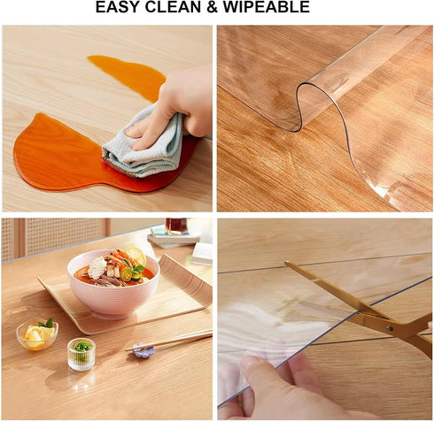 Generic 7in 13in Clear PVC Desk Pad Mat x Crystal Table Cloths Rectangular Vinyl Desk Pad Waterproof PVC Plastic Table