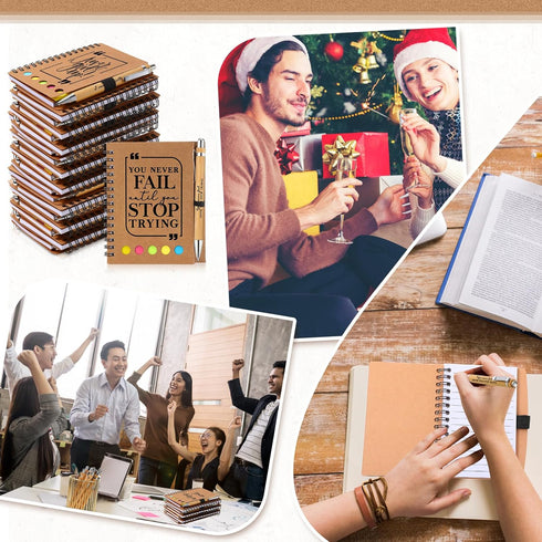 Tenceur Inspirational Gifts Bulk Notebook and Pen Set, Spiral Journal Notepad with Sticky Notes for Team Appreciation