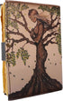 Handmade Leather Mother of Earth Journal – Tree of Life Design, Unique Printed Leather Bound Book with Lock Clasp