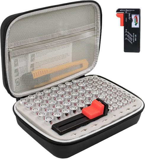 Battery Organizer Storage Case with Tester, Small