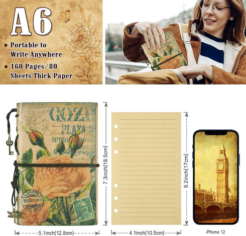 Leather Journal, 7 Pack Journals Notebooks Bulk, Refillable Journals for Writing, 180 Pages, 7 x 5 inches