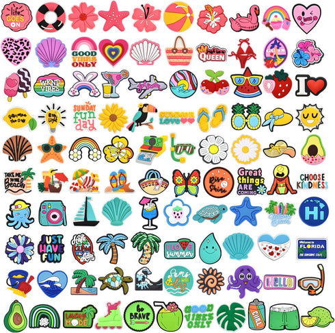 XHAOYEAHX 100PCS Summer Theme Pencil Topper Charms, Ocean Pen Charms for Classroom Student Gifts