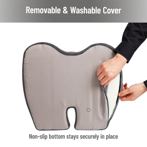 Mind Reader Air-Cloud Memory Foam Seat Cushion, Ergonomic Support for Lower Back, Coccyx, and Hip Pain Relief, Promotes