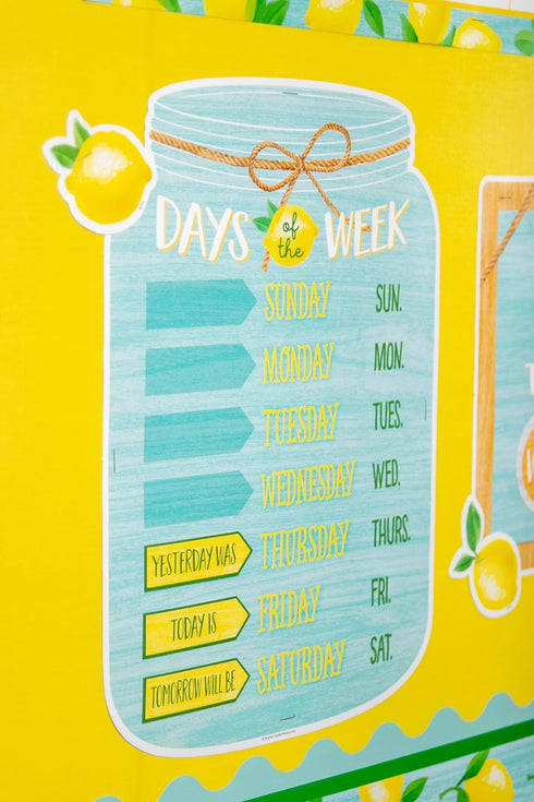 Teacher Created Resources Lemon Zest Calendar Bulletin Board (TCR8479) for Classroom Decor