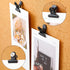 Sabary 30 Pieces Push Pins Clips, Bulldog Thumbtack Clips for Cork Board, Bulletin Boards, Photo Walls (Black, 20 mm)
