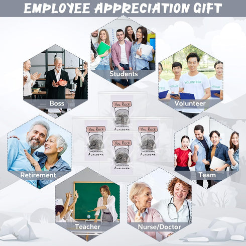 50 Sets Huwena Inspirational You Rock Employee Appreciation Gifts Smile Resin Stone with Thank You for Being Awesome