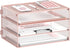 DALTACK 3 Tier Letter Tray Paper Organizer, Mesh Metal Desk File Organizer for Home & Office, Pink
