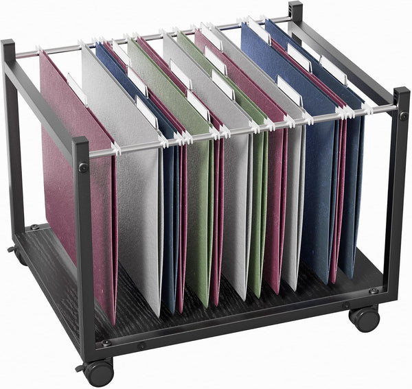 Aquzee Hanging File Organizer, Rolling File Cart with Wheels, File Folder Organizers
