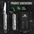 Mossy Oak 12-in-1 Multitool Pocket Knife with Pouch, Stainless Steel Multitool Knife with Clip, Survival Tools for