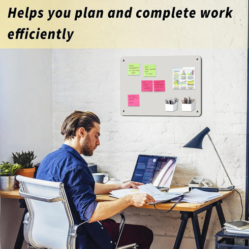 Magnetic Board 17.5" x 11.4" for Displaying Notes, Photos, and Magnetic Letters on Walls and Cabinets