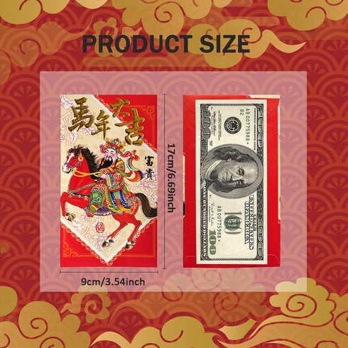Elevizzle 36 2026 Packets Chinese New Year Red Envelopes, Pieces Year of the Horse Traditional Hong Bao Lucky Money