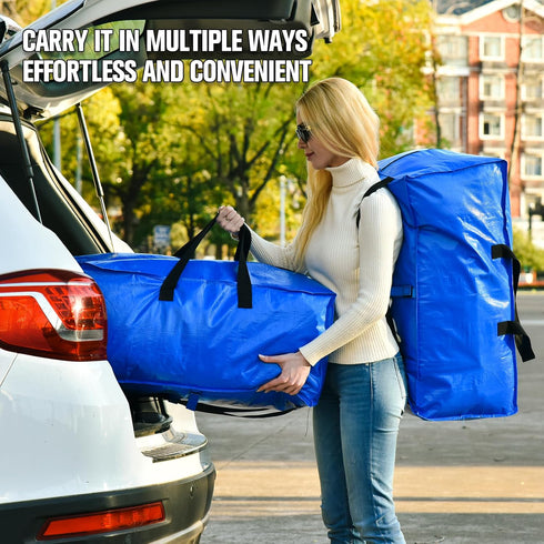 Extra Large Moving Bags, 2 Pack Storage Totes with Backpack Handles, Zipper Compatible with IKEA Frakta Cart for Packing