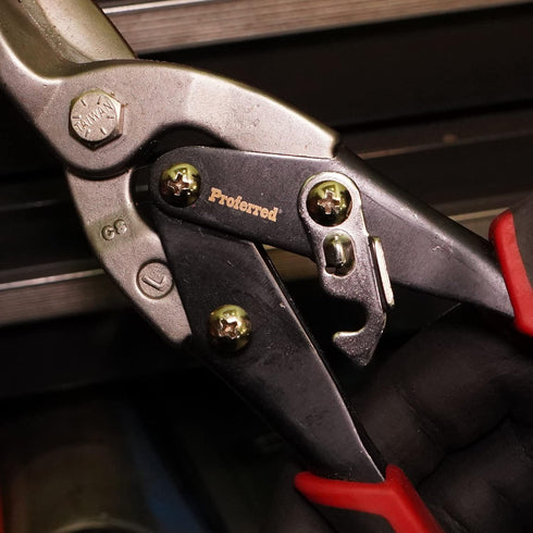 Proferred T02002 Aviation Snips, Left Cut, TPR Grip, Red/Black