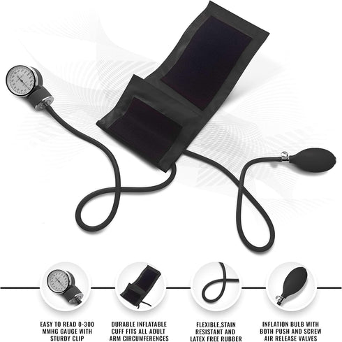 Pack 7.5" ASA TECHMED Nurse EMT Starter Stethoscope, Blood Pressure Monitor and Trauma EMT Shear Ideal Gift for Nurses