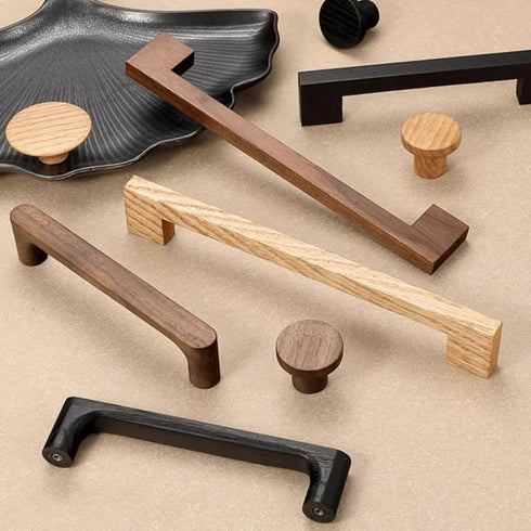 3.78" 3.78" Modern Round Wood Drawer Pulls Handle Walnut Dresser Knob Oak Cabinet Pulls Handles Furniture Handles