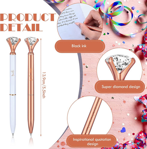 Tenare 8 Pcs Bridesmaid Proposal Gifts - Will You Be My Bridesmaid Pen Bridal Shower Crystal Diamond Ballpoint Pens