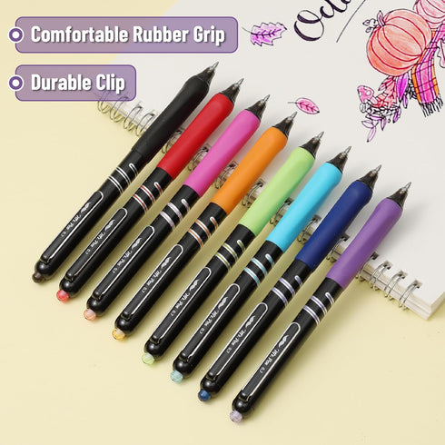 Mr. Pen- Retractable Gel Pens, 8 Pack, Fast Dry, Colorful Ink Fine Point 0.7mm, Cute Aesthetic Pens for Journaling