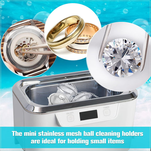 6 Pcs Ultrasonic Watch Parts Cleaner Baskets, Stainless Steel Jewelry Steam Cleaner Basket Mesh Ball Holder