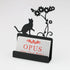 Business Card Holder Stand for Office Organizer, Cat Shape, Christmas Gift, Black