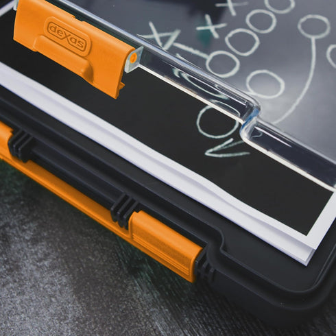 Dexas Clearview Clipcase Dry Erase Clipboard, 13.75 x 9.5 Inch, Orange