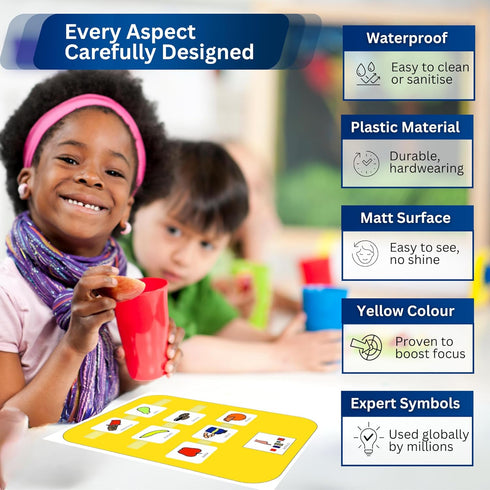 Snack Choice Board – Premium Durable Plastic Visual Schedule for Kids, 16 Autism Communication Cards