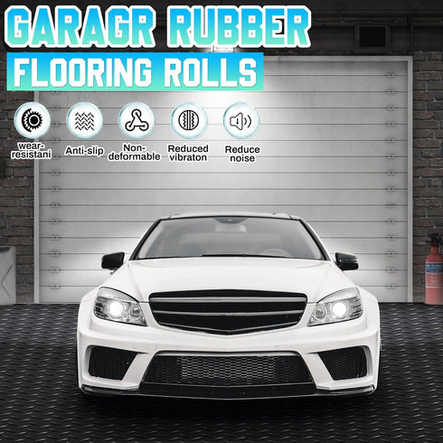 12 10 Breling in x ft Rubber Diamond Plate Rolls Mats, Heavy Duty Flooring Rug for Trailers Garage, PVC Water/Stain