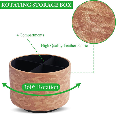 Holder,360 Holder,4 Organizer(1-Camouflage Round Leather Art Supply Organizer,Remote Control Degree