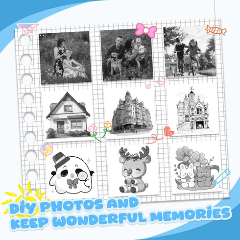 Qhzxcvlk 10 Rolls Sticker Printer Paper, Mini Thermal Printer Paper, inkless Print Papers for Most Kids Instant Camera