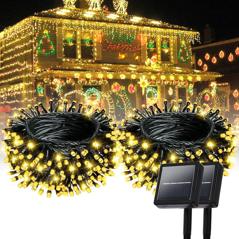 Solar Powered String Lights, 164ft 2 Pack Total 400 Led Solar Christmas