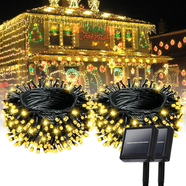 Solar Powered String Lights, 164ft 2 Pack Total 400 Led Solar Christmas
