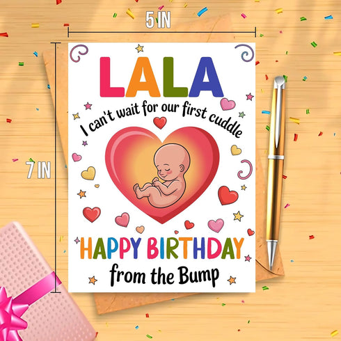 Moonlit93 Lala - I Can't Wait For Our First Cuddle Happy Birthday From The Bump! Card - Ideas Birthday Card For Lala
