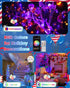 200LED 4th 82FT Smart of July String Lights | App Controlled Red White and Blue Lights, Waterproof Patriotic RGB Color