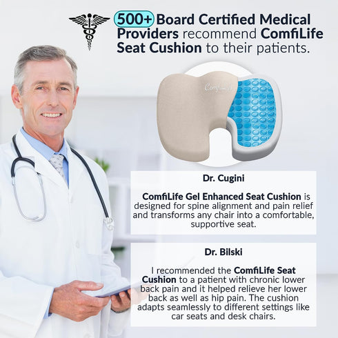 Recommended ComfiLife Premium Gel & Memory Foam Seat Cushion Doctor Office Chair Cushion, Car Seat Cushion Chair