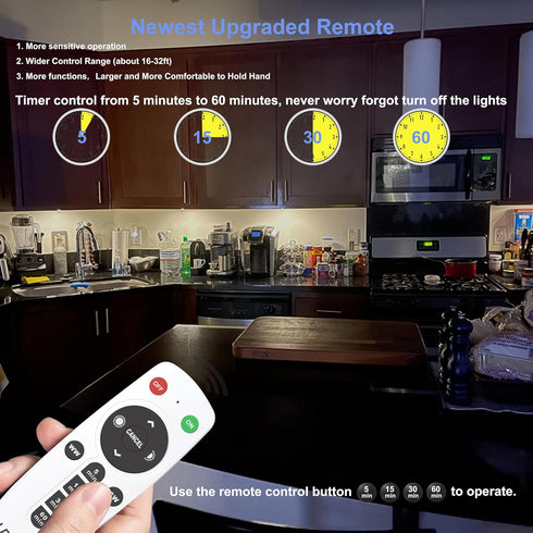 4 Pack, Dimmable Closet 3 LDOPTO Motion Sensor Under Cabinet Lights with Remote Battery Operated Lighting, LED Night