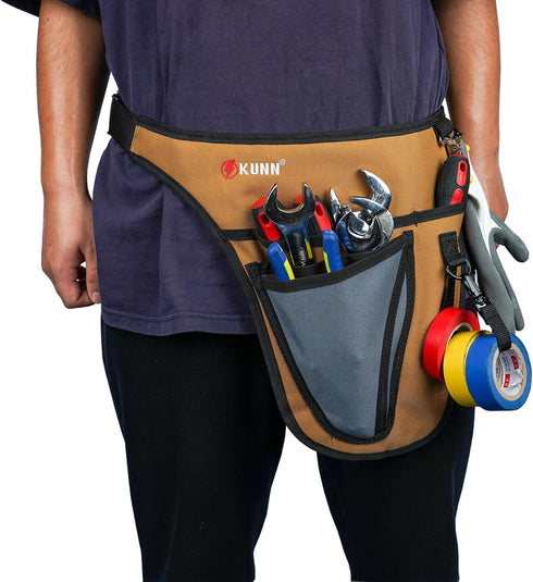 KUNN Garden Tool Waist Belt, 4 Deep Pockets Tool Apron for Gardening, Electricians, Florists, Plumbing