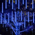 Christmas Lights Outdoor, 288 LED 12" 8 Tubes Meteor Shower Lights, Waterproof Snow Falling Rain Icicle Xmas Lights for