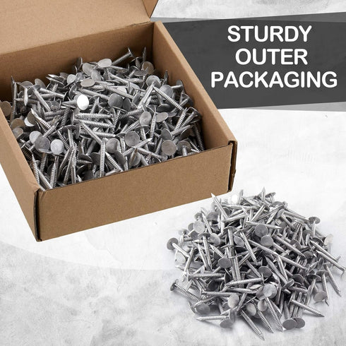 500 Pcs Aluminum Siding Nails, Roofing Siding Nails for Fastening Felt, Wood Decking, Insulation Board (1-1/4 Inch)