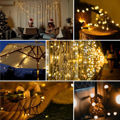 200 LED Solar String Lights for Outside, 82FT Waterproof Solar Powered String Lights with 8 Lighting Modes for Garden
