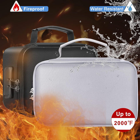 (9x 5.3 3.7 inches),3-Layer Set Valuables-Currency,Keys,Card,Passport(2 Pack) ENGPOW Small Fireproof Bag