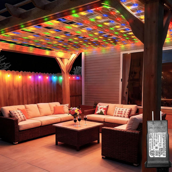 Lovelite 8ft x 8ft Net Lights, 180LED Gazebo Lights Outdoor 8 Modes
