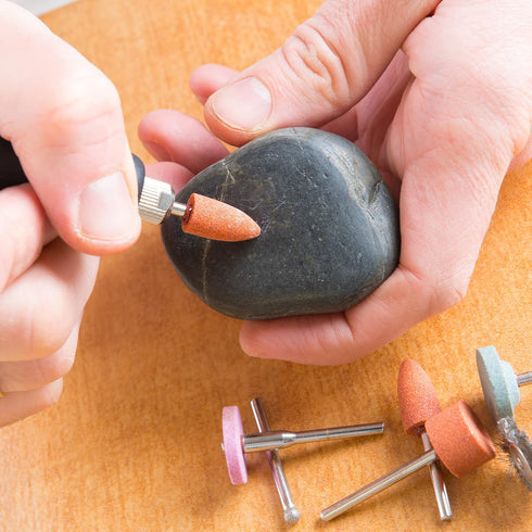 uxcell Mounted Grinding Bits Grinder Heads: Different Head Shapes Silicone Polishing Wheels, Dark Gray 6pcs