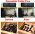 Reusable Cinch Straps 3/4" x 8", 12 Pack, Multipurpose Quality Hook and Loop Securing Straps (Black)
