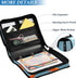 Fisyme 3 Sea Shrimp Blue Zipper Binder Ring with Zipper and Shoulder Strap Large Capacity Multi-Pocket Binder Organizer