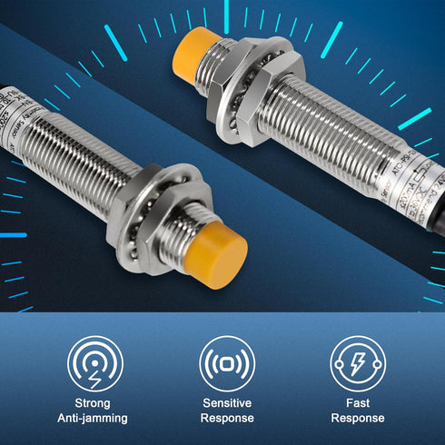ATO M12 Inductive Proximity Sensor Switch: 4Pcs Non-Shield Detector 4mm NPN Normally Open Approach Sensor Directly