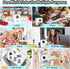 HuiJuKeJi Mini Sticker Printer, Bluetooth Smart Pocket Inkless Thermal Printer with 11 Rolls Thermal Paper for iOS &