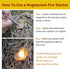 6-Pack Magnesium Fire Starter Rods, 99% Pure Magnesium Metal Rods for Survival, Camping, Emergency Sparks