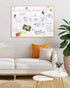 VUSIGN Magnetic Monthly Calendar Whiteboard, 17'' x 23'' Dry Erase Calendar for Wall, Gold Wooden Frame