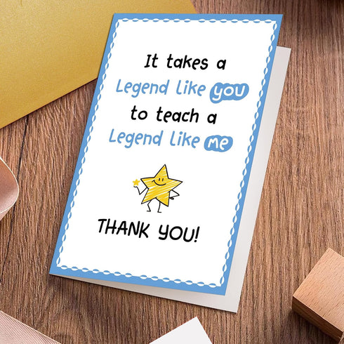 Oamiolek Funny Thank You Card for Teacher, Teacher Appreciation Card, Appreciation Cards for Leader Boss Tutor Coach