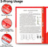 Dunwell Plastic 2-Pocket Folders with 3 Prongs, 2 Pack, Red, Durable Acid-Free Document Holder